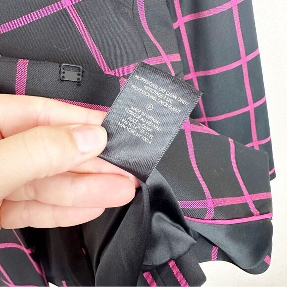 Alice & Olivia Pink Black Window Pane Mya Blazer Jacket Work Office Career 2 - Picture 8 of 8